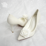  Giày cưới Kiyoko cao gót đính hoa hồng cao 9cm 