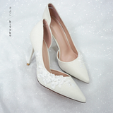  Giày cưới Kiyoko đính hoa tuyết anh cao 9cm 