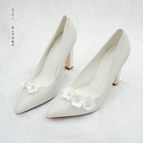  Giày cưới Kiyoko gót vuông đính hoa Sankayou 