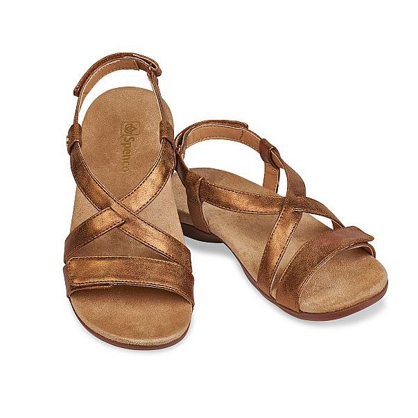 Sandal sức khỏe nữ Spenco Cross Strap Tan