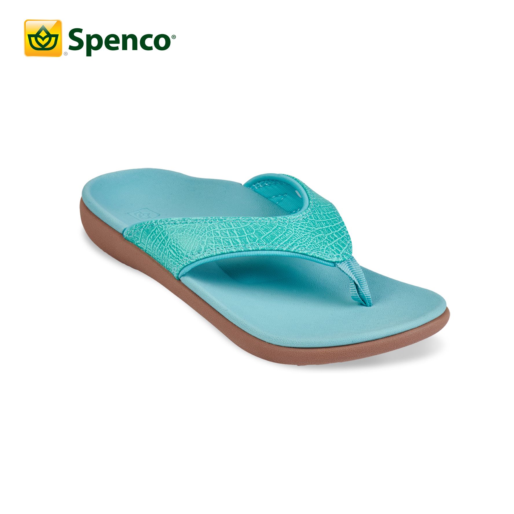 Dép sức khỏe nữ Spenco Yumi Croco Turquoise