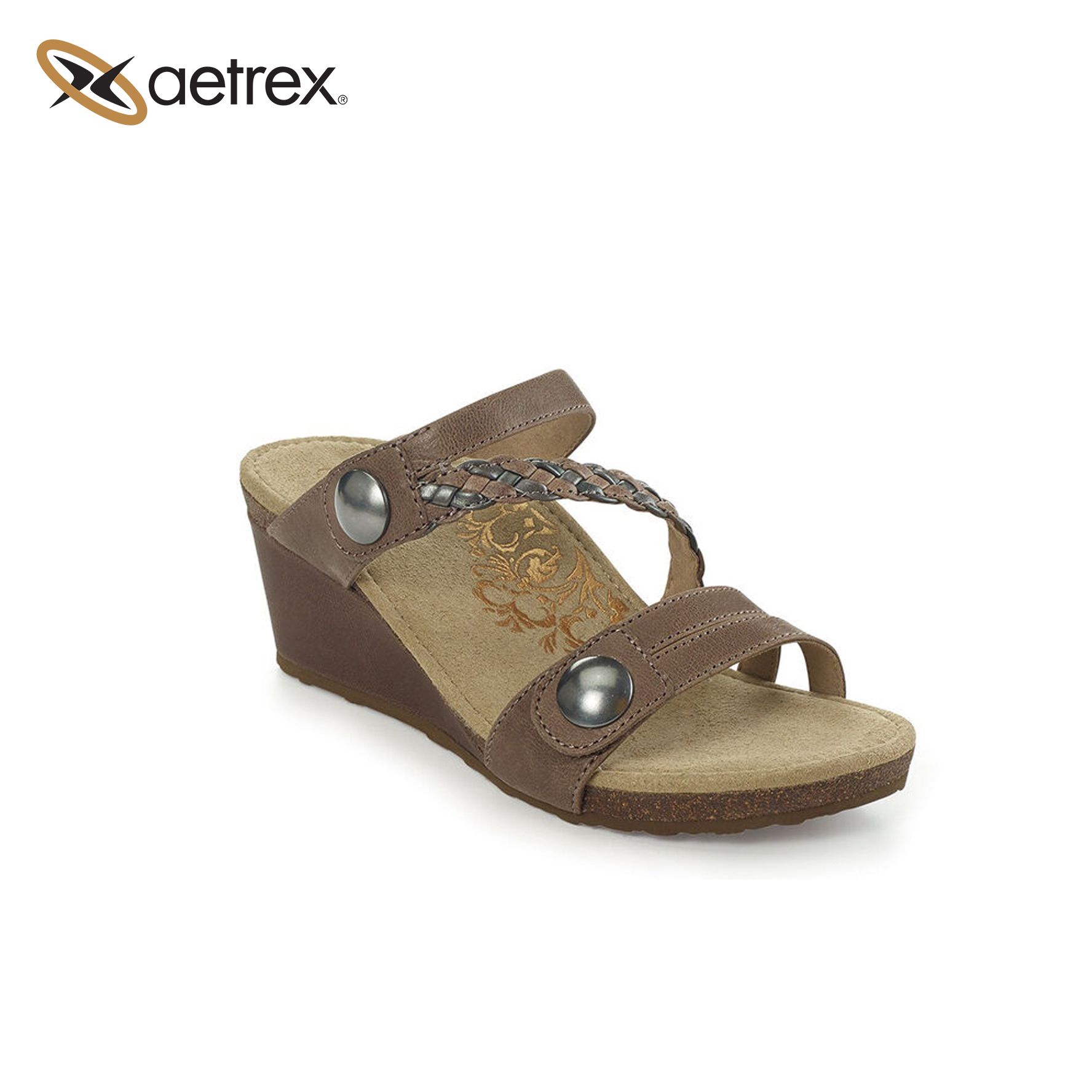 Dép sức khỏe nữ Aetrex Lydia Wedge Stone