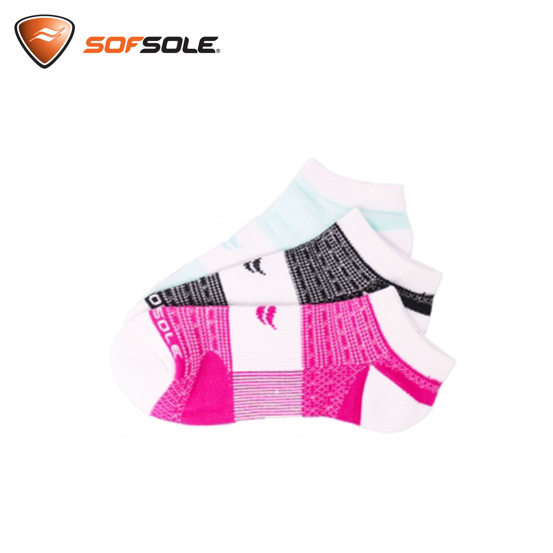 Combo 3 đôi vớ thể thao nữ Sofsole Sport Trắng/Đỏ