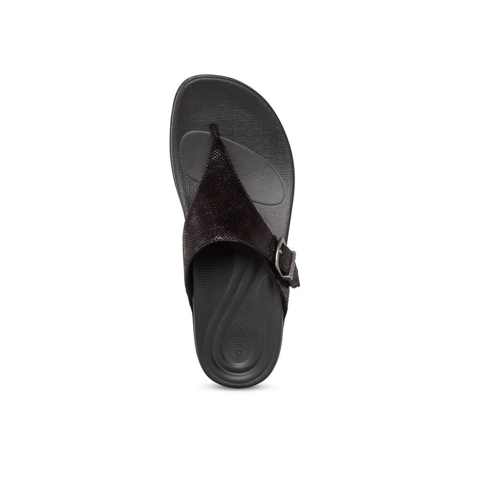 Dép sức khỏe nữ Aetrex Rita Black