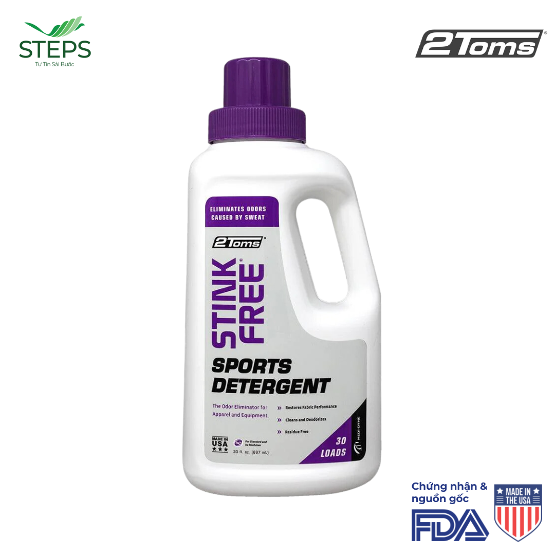 2Toms Stinkfree Sports Detergent chai 887ml- Loại Bỏ Vết Bẩn Và Khử Mùi Quần Áo Thể Thao