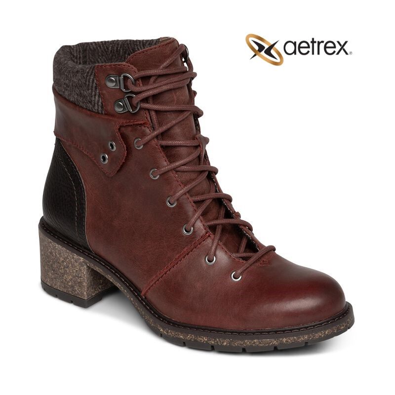 Giày sức khỏe nữ Aetrex Boot Aubry Red