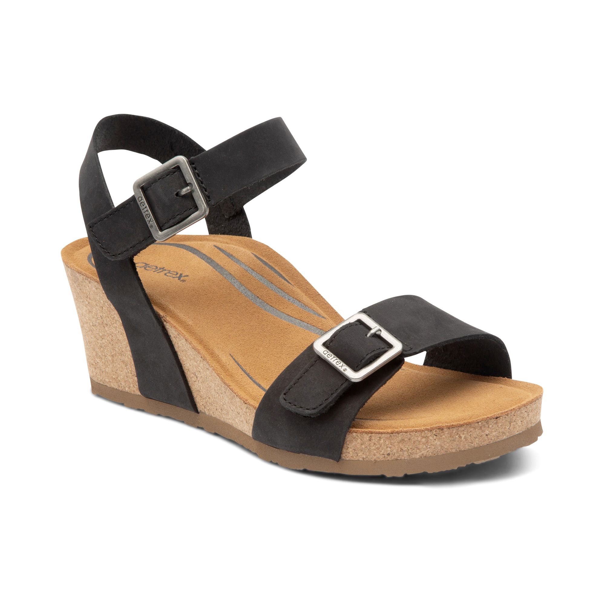  Giày Sandal cao gót sức khoẻ nữ Aetrex Lexa Black 