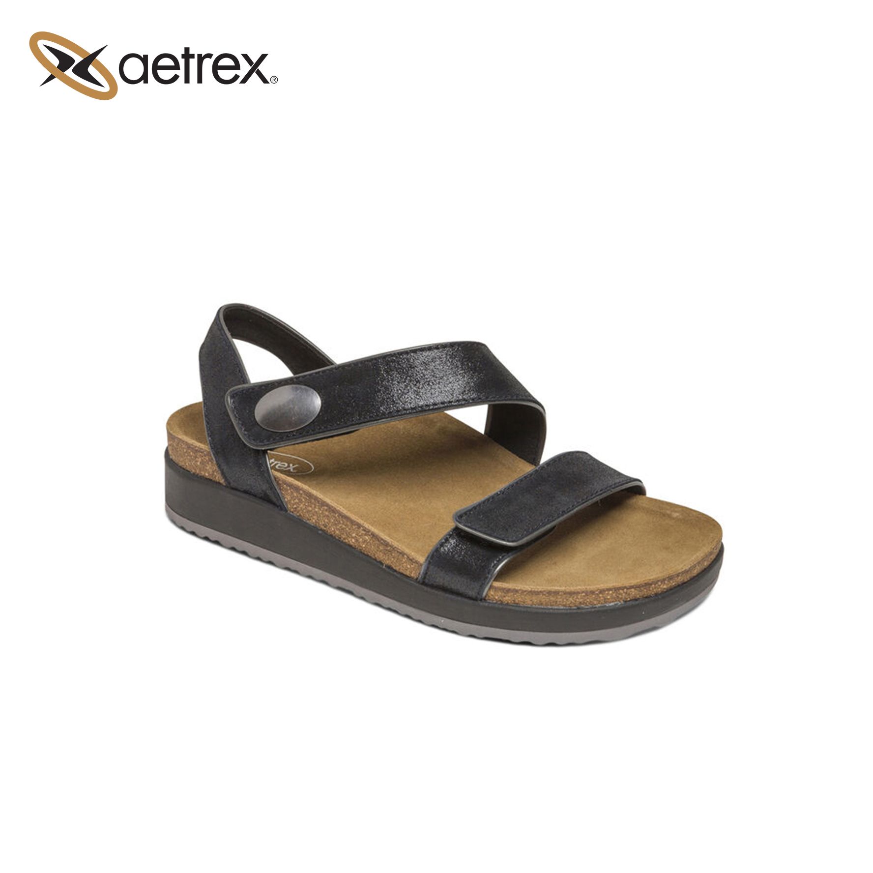 Sandal sức khỏe nữ Aetrex Camila Strap Black