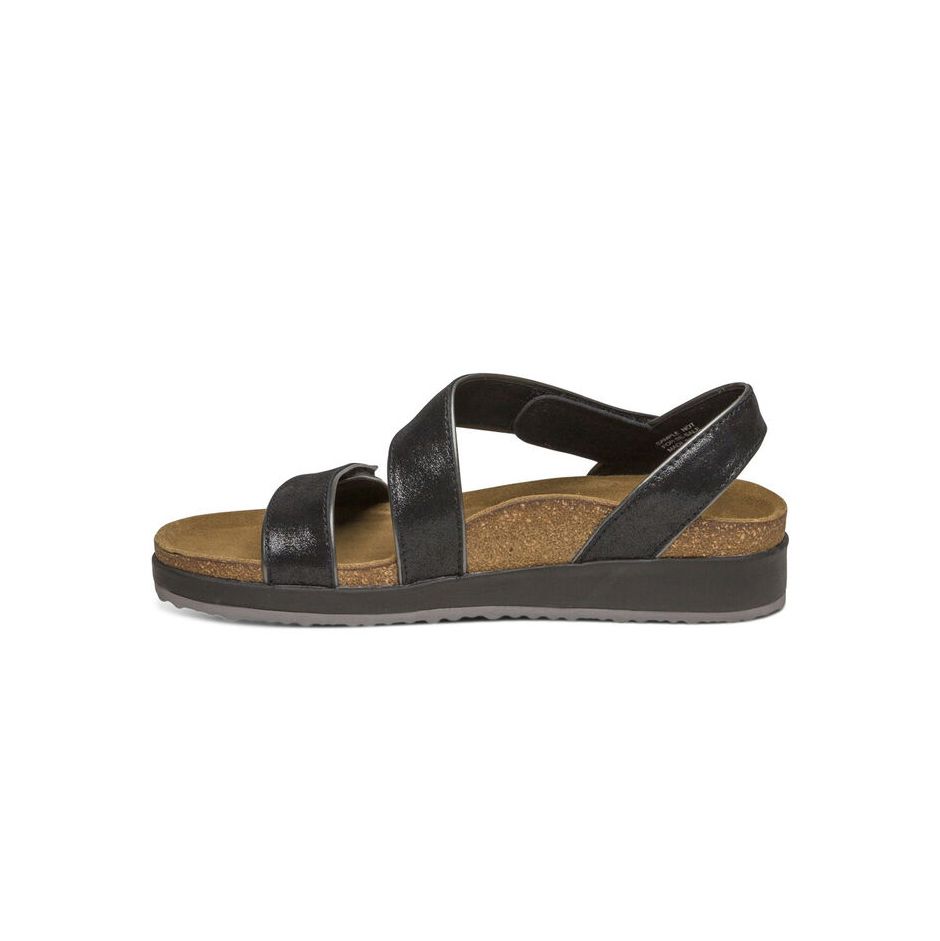 Sandal sức khỏe nữ Aetrex Camila Strap Black