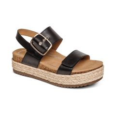  Giày Sandal cao gót sức khỏe nữ Aetrex Vania Black 