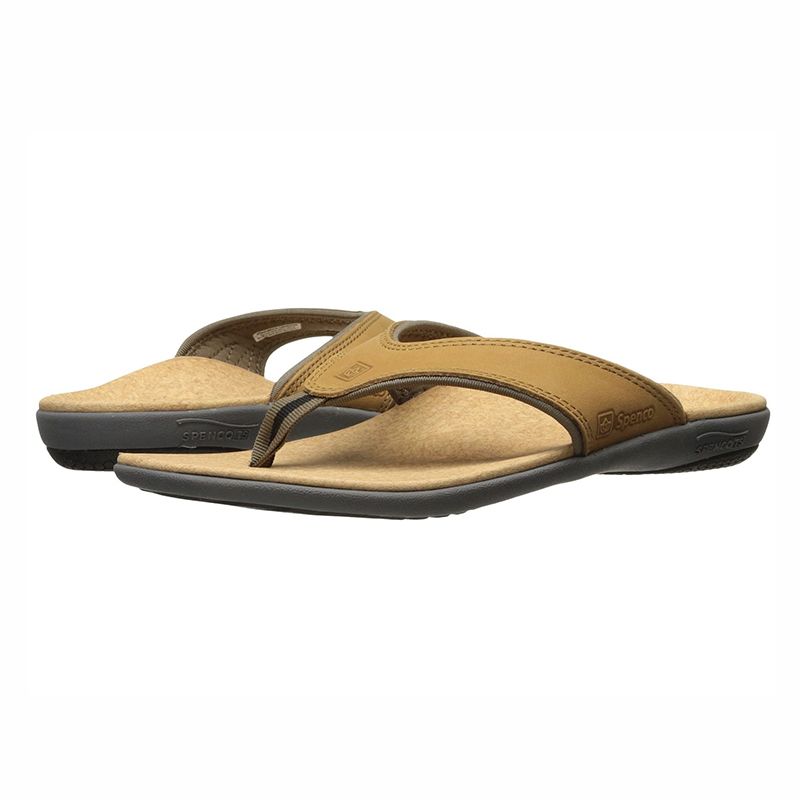 Dép xỏ ngón sức khỏe nam Spenco Leather Brown