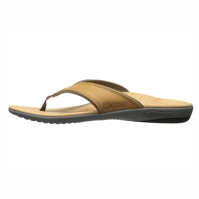 Dép xỏ ngón sức khỏe nam Spenco Leather Brown