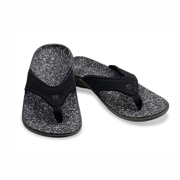 Dép sức khỏe nam Spenco Leather Black