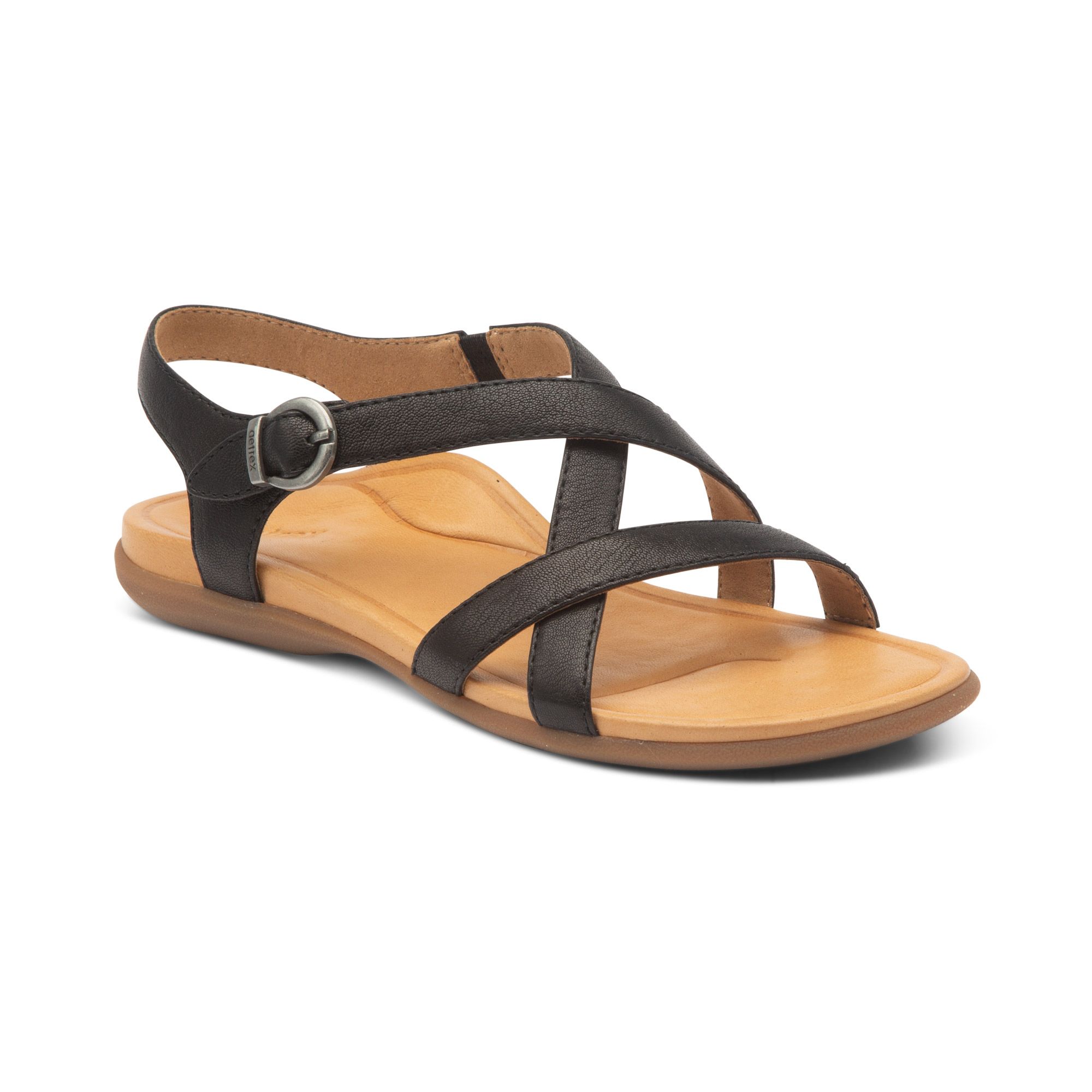 Sandal sức khỏe nữ Aetrex Penny Black
