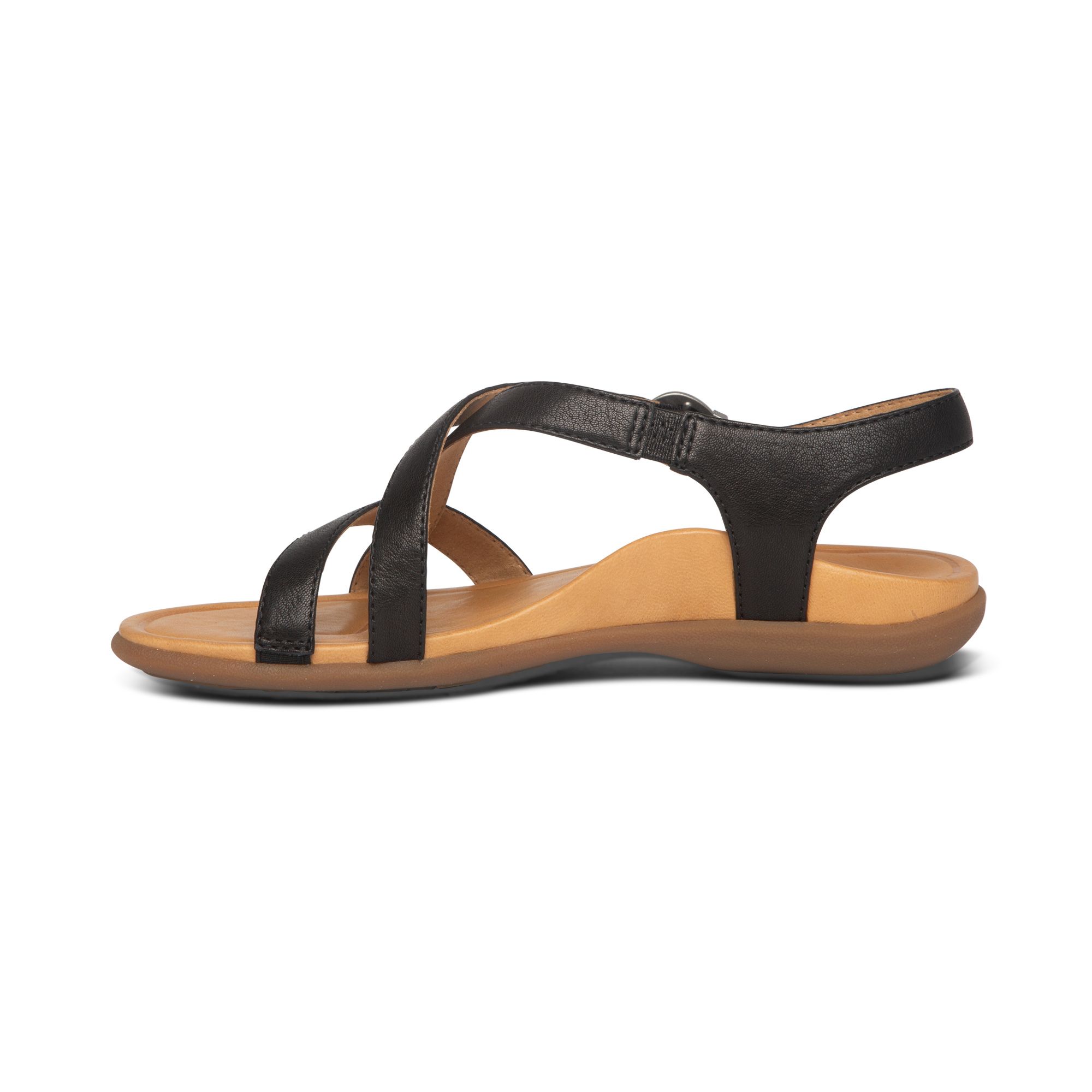 Sandal sức khỏe nữ Aetrex Penny Black