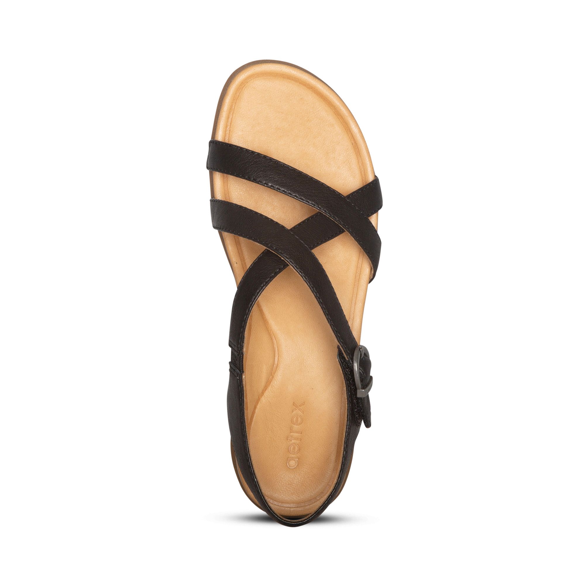 Sandal sức khỏe nữ Aetrex Penny Black