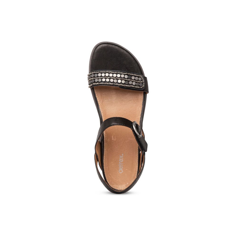 Sandal sức khỏe nữ Aetrex Rylie Black