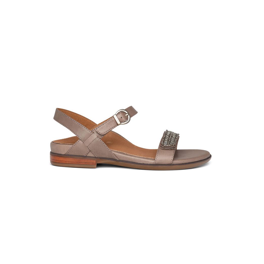 Sandal sức khỏe nữ Aetrex Rylie Taupe