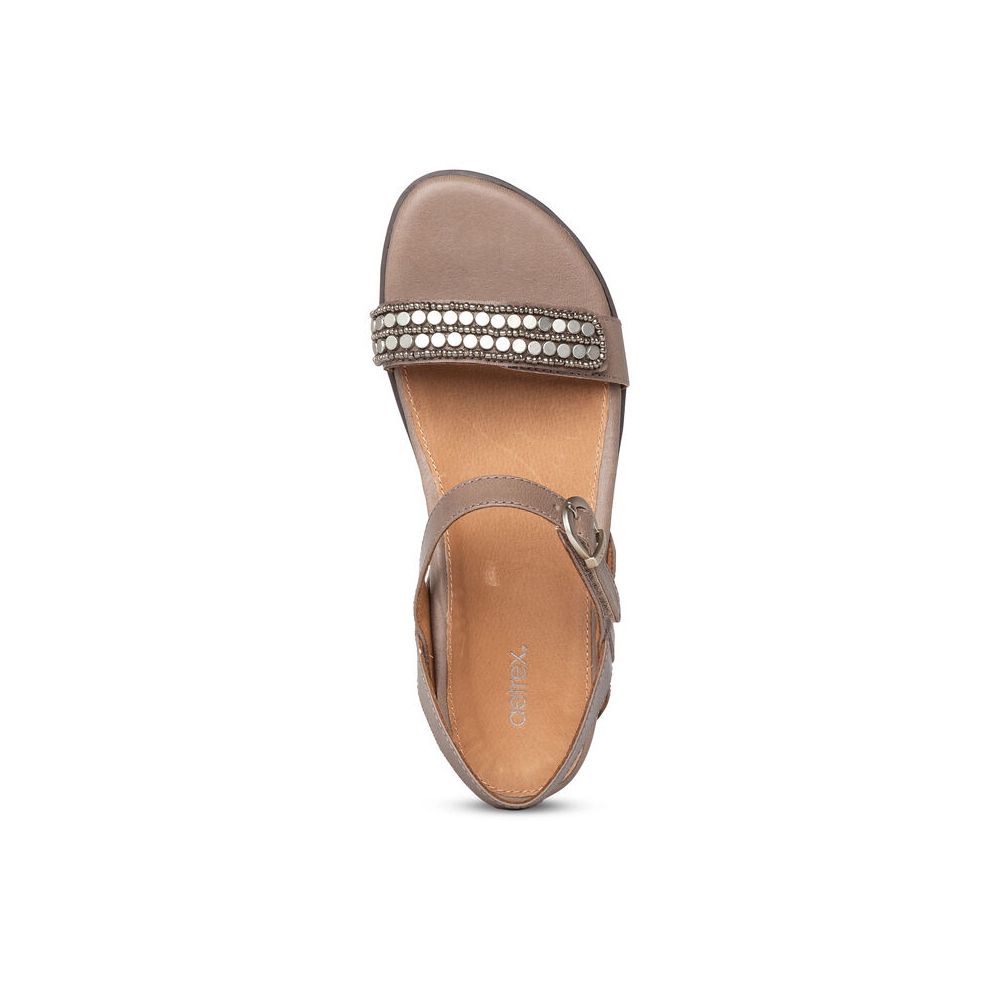 Sandal sức khỏe nữ Aetrex Rylie Taupe