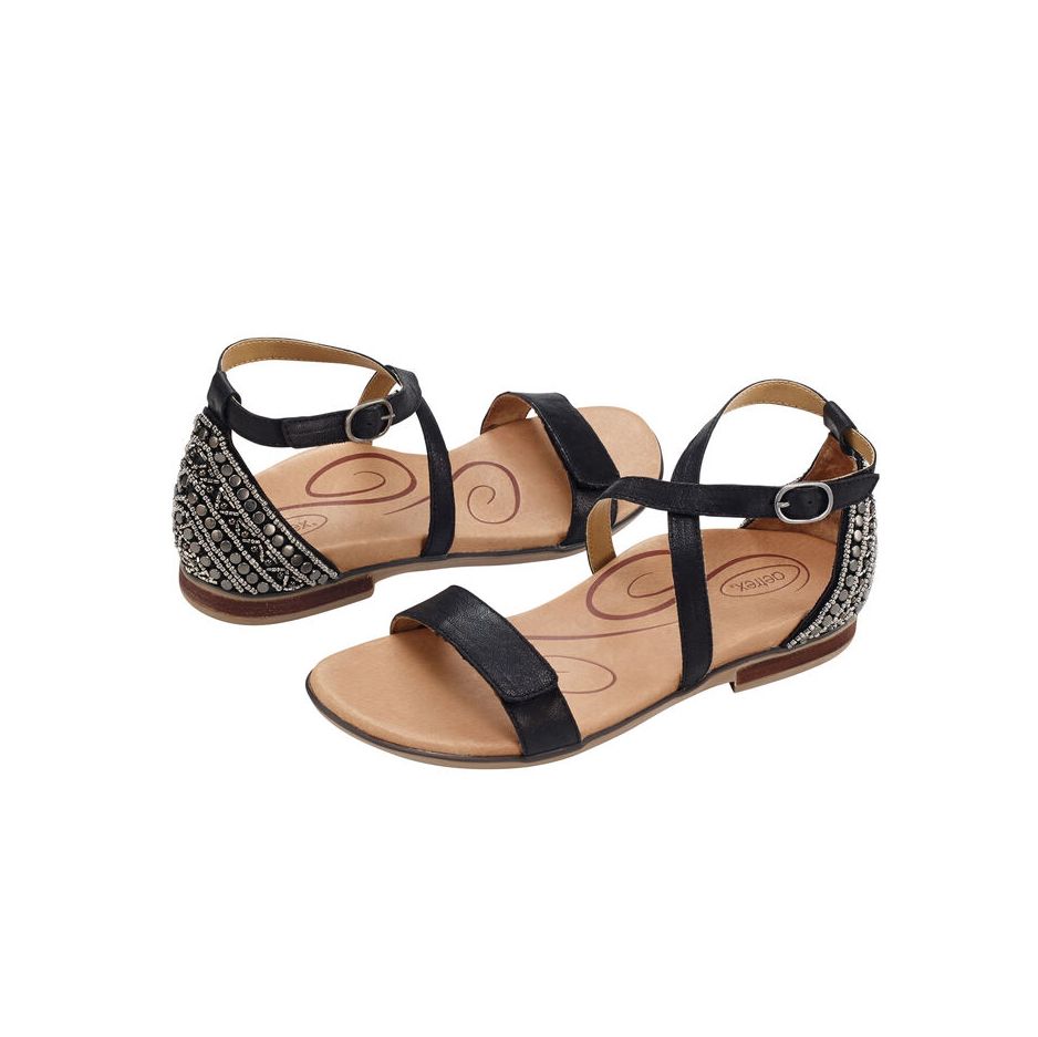 Sandal sức khỏe nữ Aetrex Brenda Black (Hàng trưng bày)