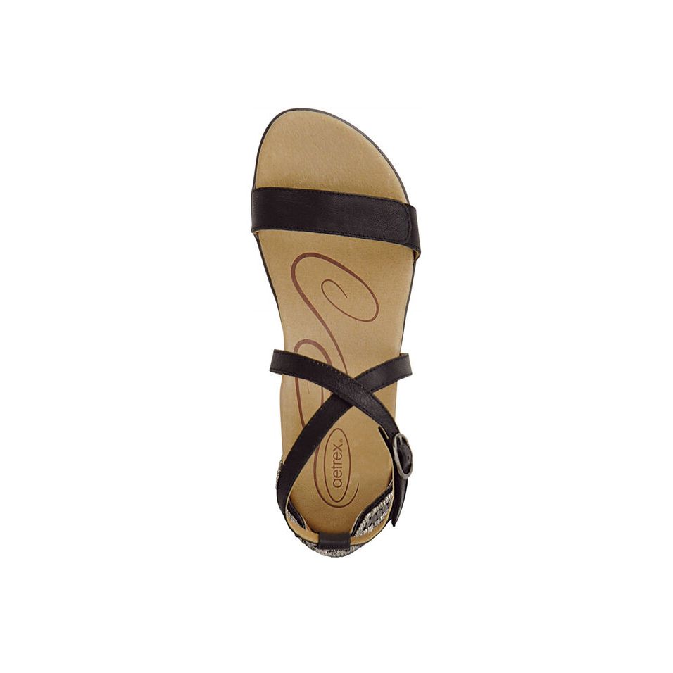 Sandal sức khỏe nữ Aetrex Brenda Black (Hàng trưng bày)