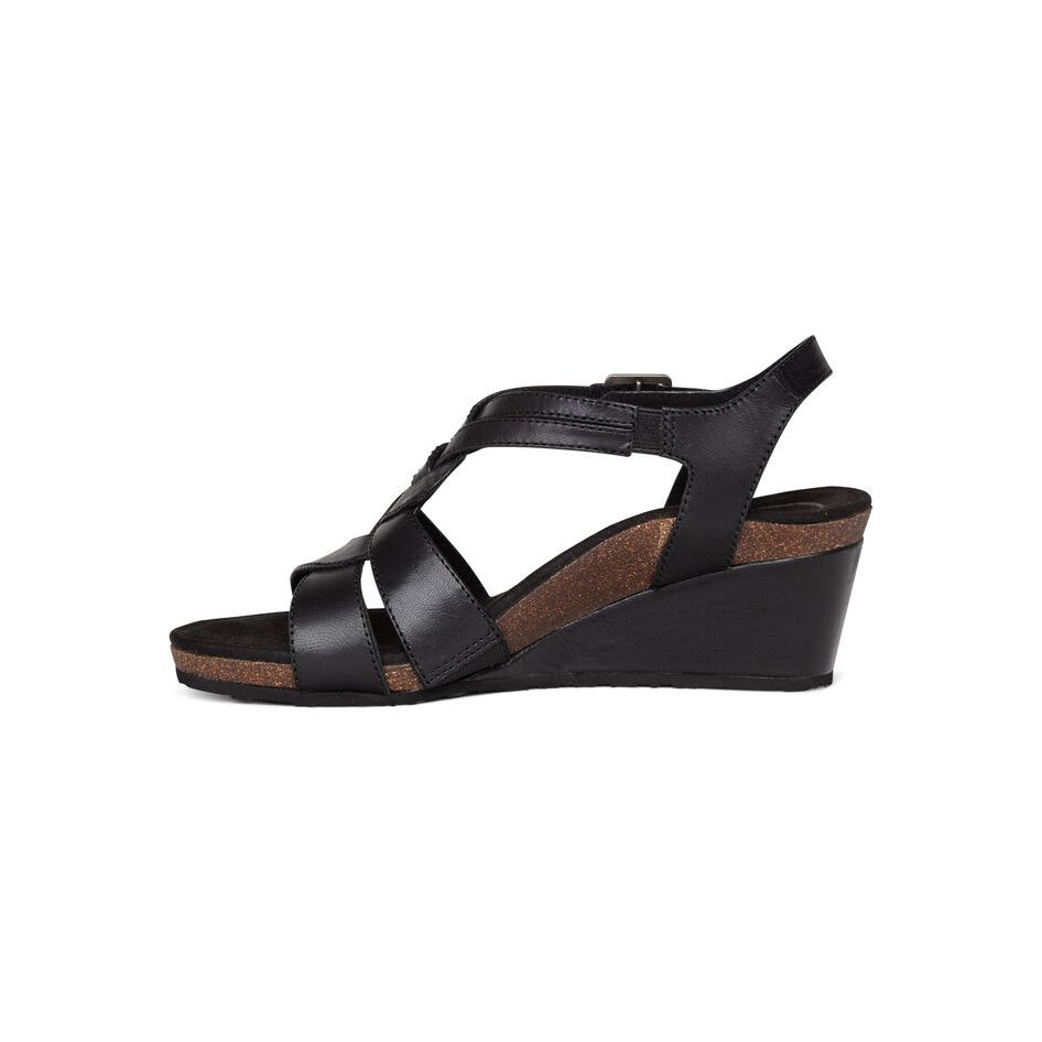 Sandal sức khỏe nữ Aetrex Keira Black