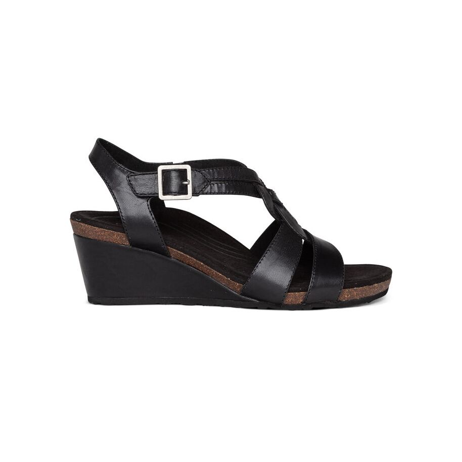 Sandal sức khỏe nữ Aetrex Keira Black