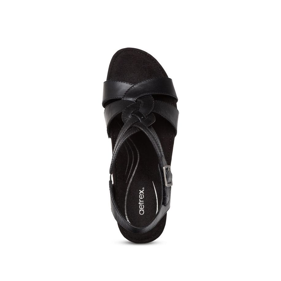 Sandal sức khỏe nữ Aetrex Keira Black