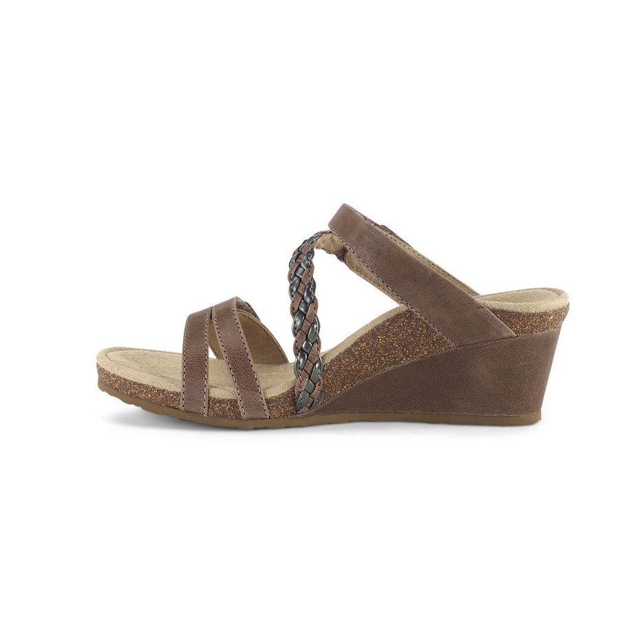 Dép sức khỏe nữ Aetrex Lydia Wedge Stone