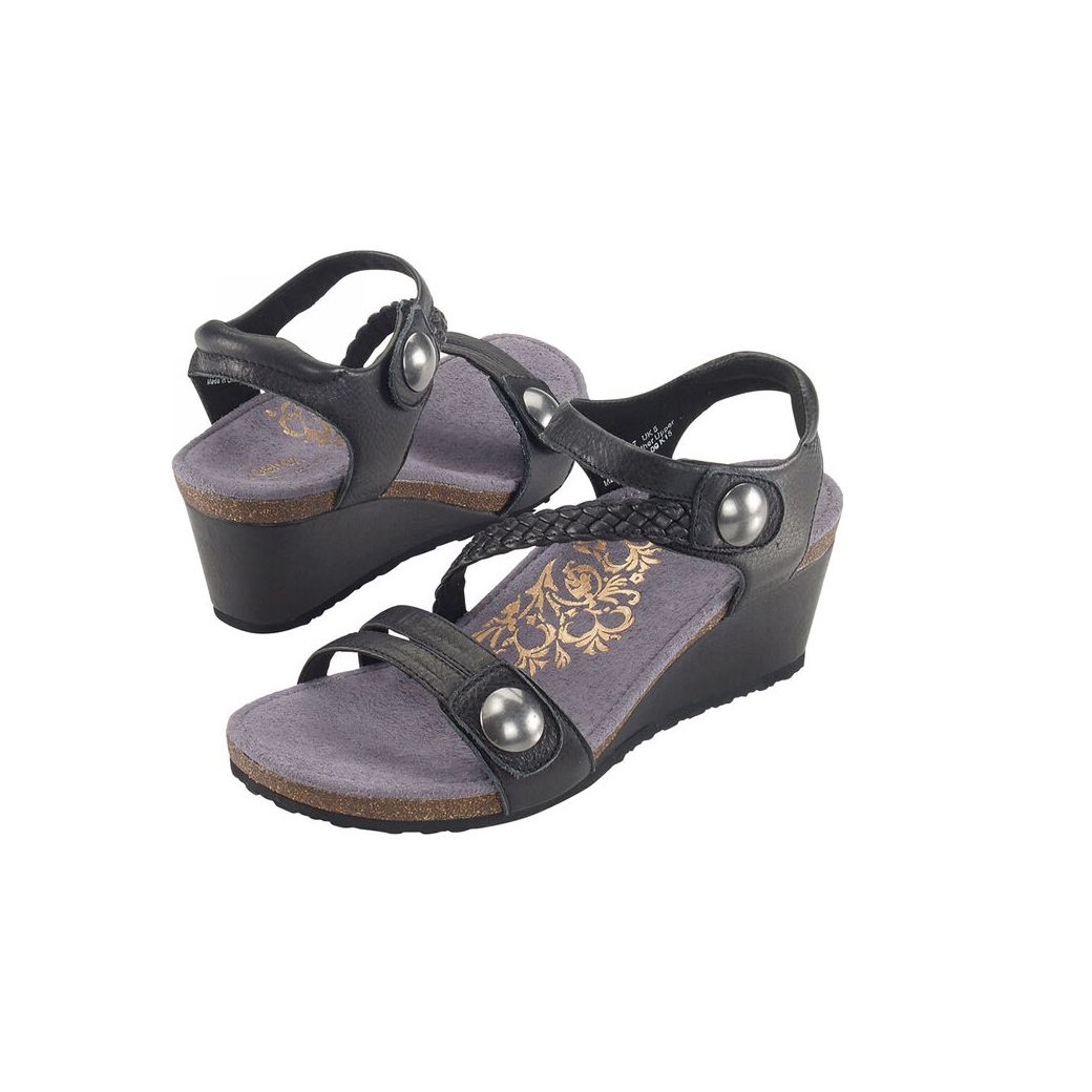 Sandal sức khỏe nữ Aetrex Naya Black