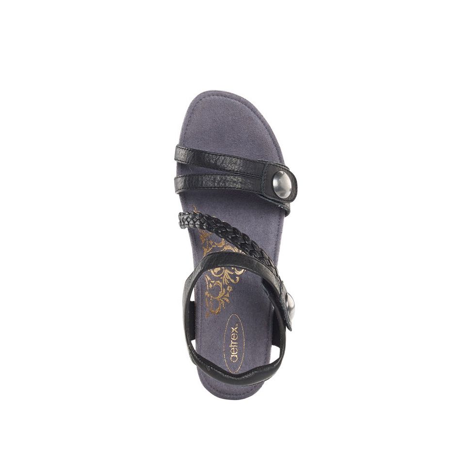Sandal sức khỏe nữ Aetrex Naya Black