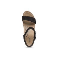  Giày Sandal cao gót sức khỏe nữ Aetrex Sydney Black Black 