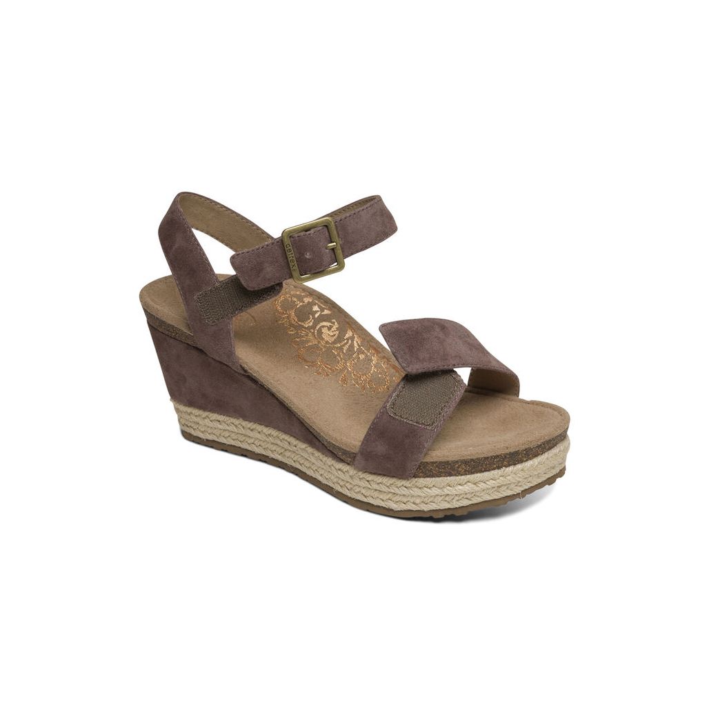Sandal sức khỏe nữ Aetrex Sydney Taupe