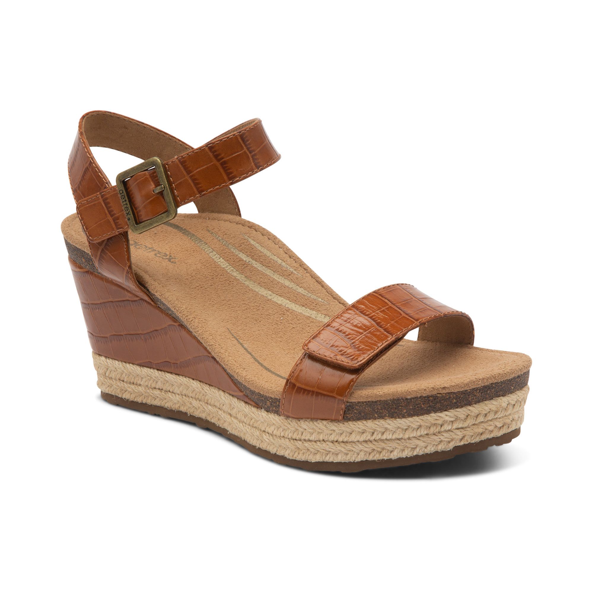 Sandal sức khỏe nữ Aetrex Sydney Cognac