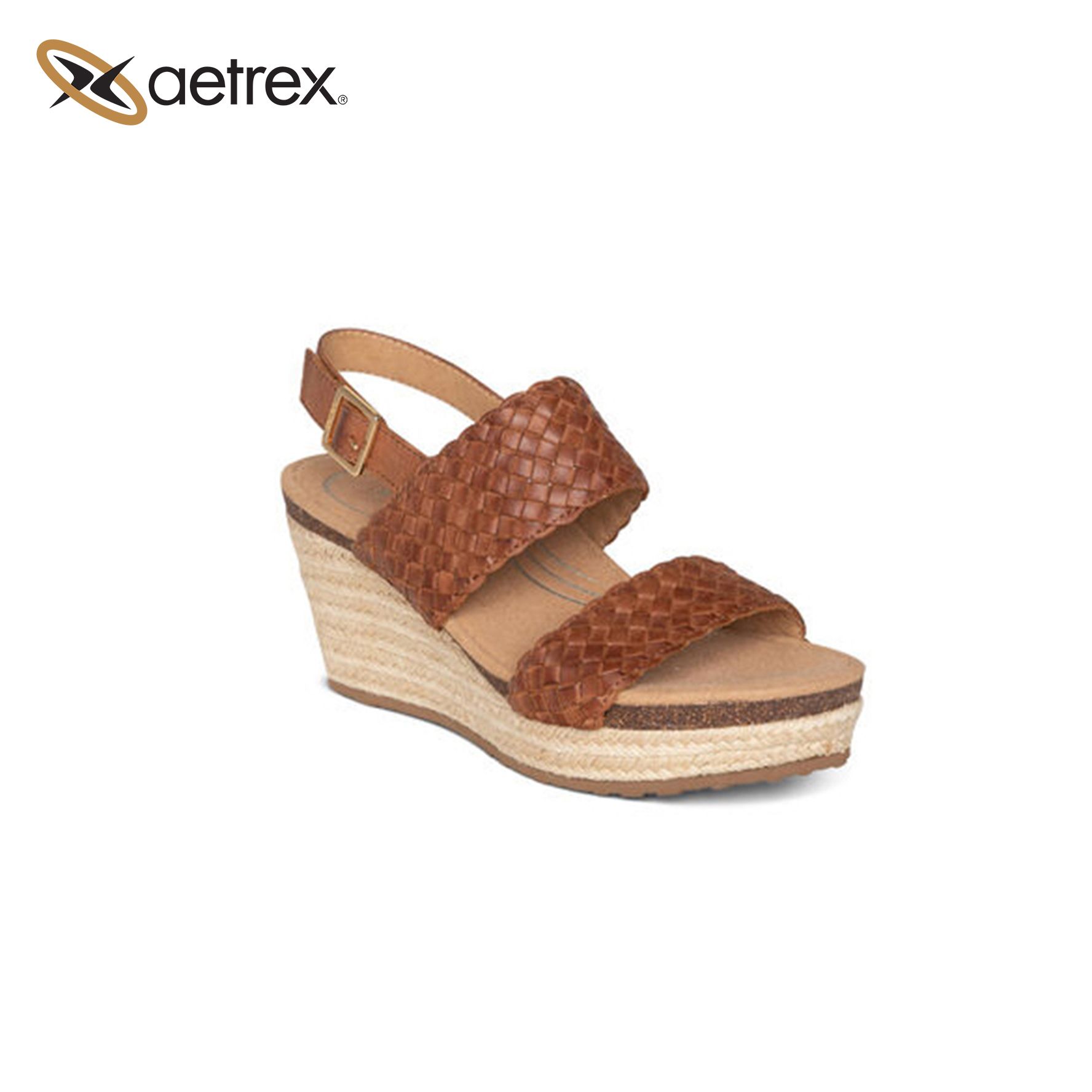 Sandal sức khỏe nữ Aetrex Summer Cognac