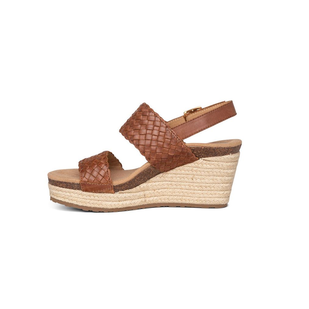 Sandal sức khỏe nữ Aetrex Summer Cognac