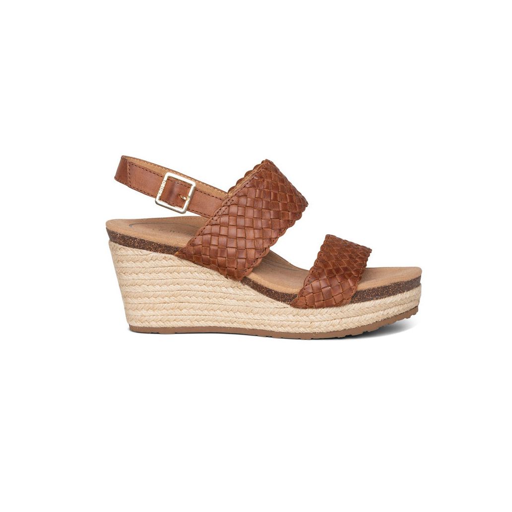 Sandal sức khỏe nữ Aetrex Summer Cognac