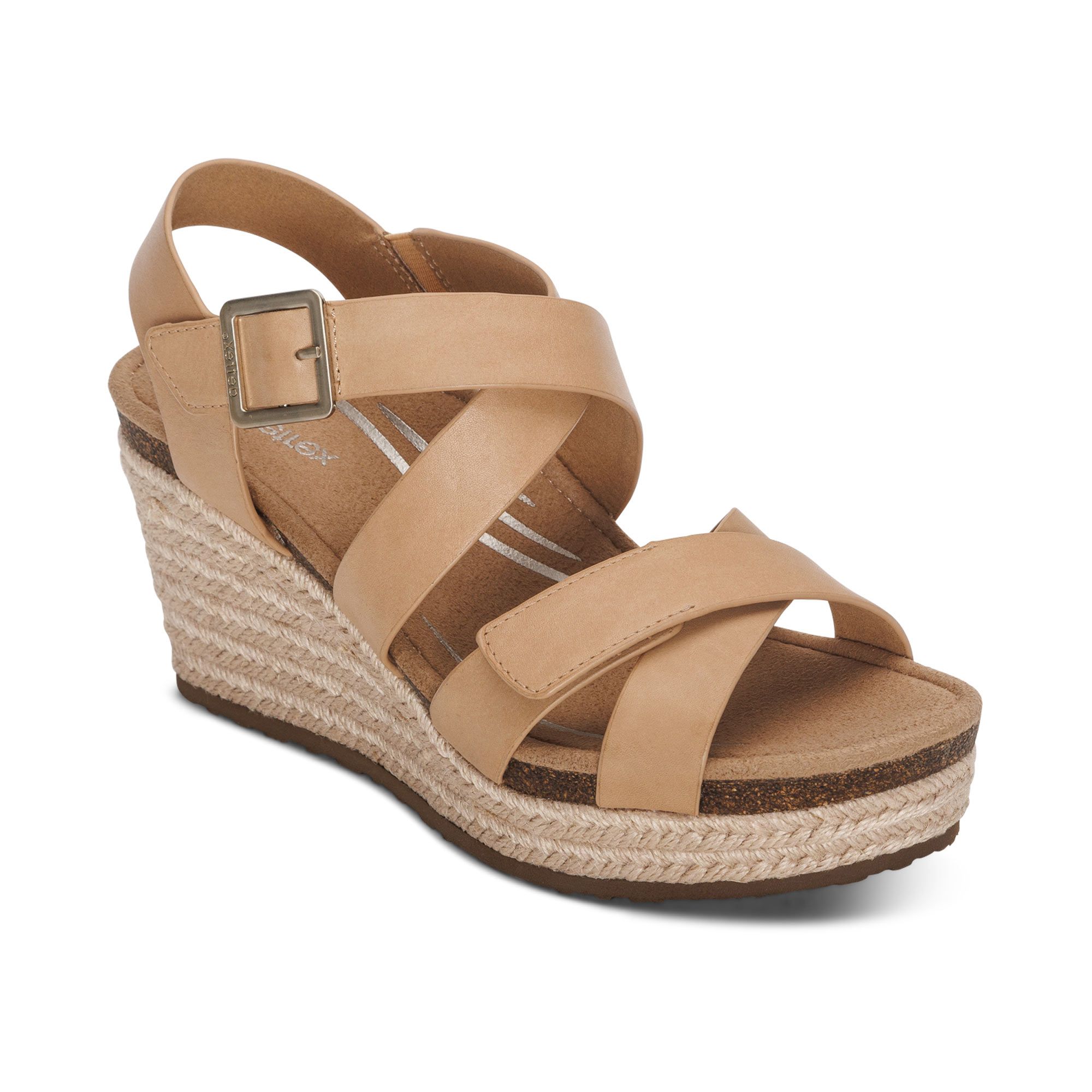 Giày sandal cao gót sức khỏe nữ Aetrex Anna Tan