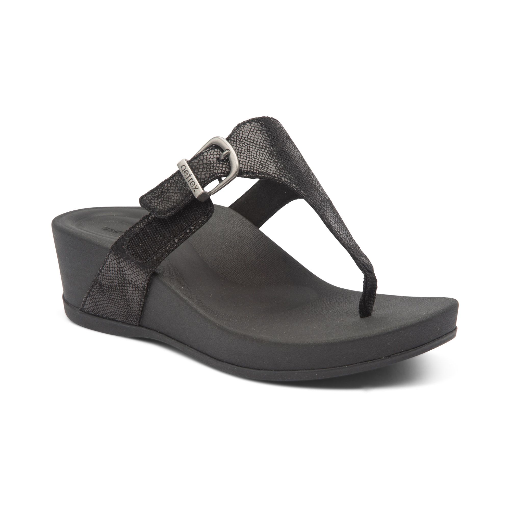 Dép sức khỏe nữ Aetrex Kate Black