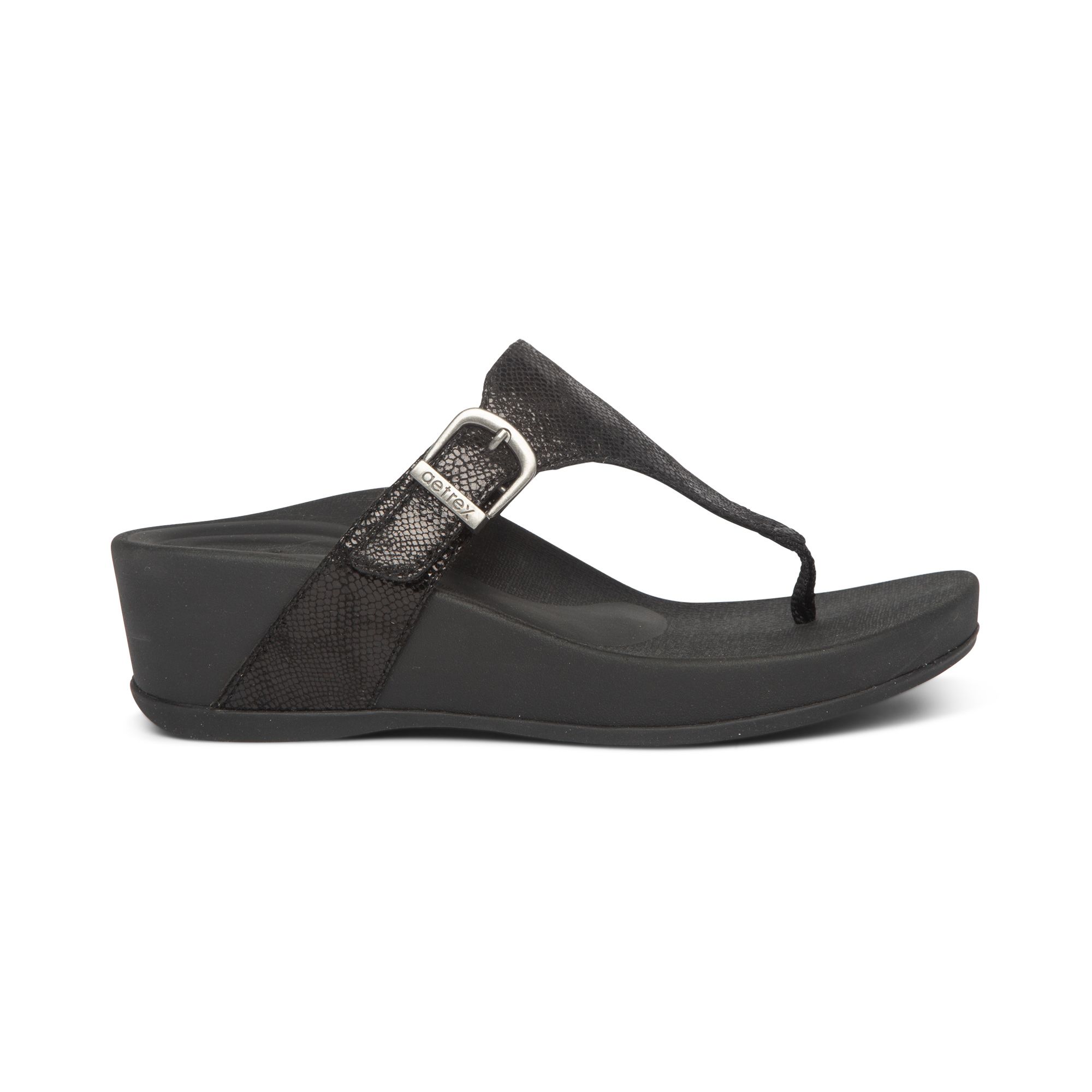 Dép sức khỏe nữ Aetrex Kate Black