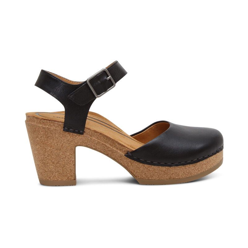 Giày sandal cao gót sức khỏe nữ Aetrex Finley Black