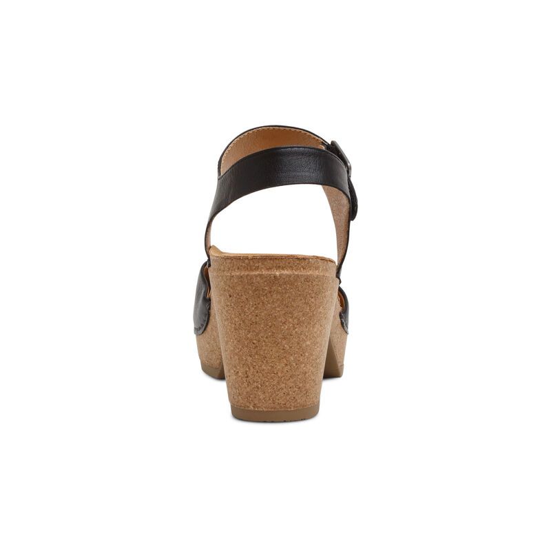 Giày sandal cao gót sức khỏe nữ Aetrex Finley Black