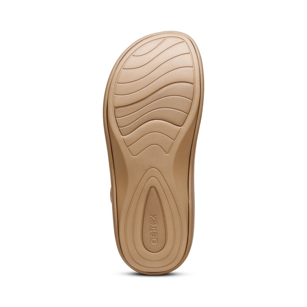 Giày sandal sức khoẻ nữ Aetrex Jillian Sport Champagne