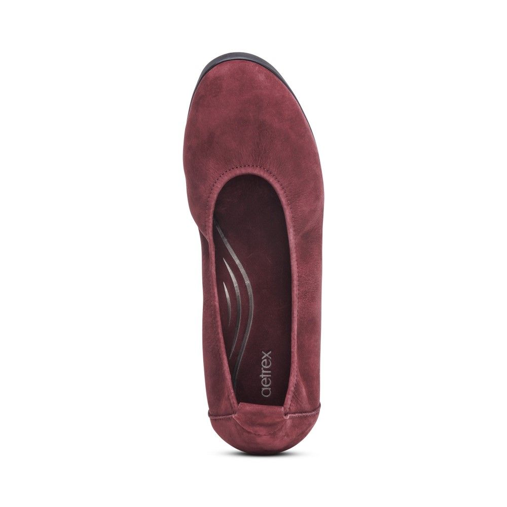 Giày lười sức Khỏe nữ Aetrex Brianna Red