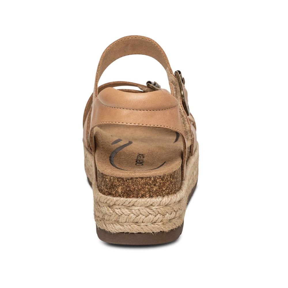Giày Sandal cao gót sức khỏe nữ Aetrex Paula Camel