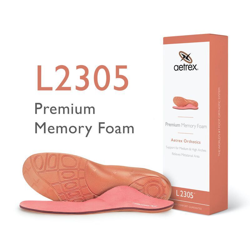 Lót giày y khoa nữ Aetrex Premium Memory Foam Cupped Heel Metatarsal