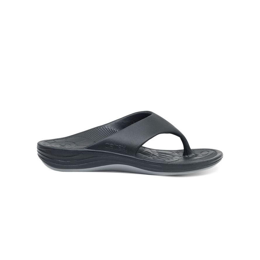 Dép sức khỏe nam Aetrex Lynco Flip Black