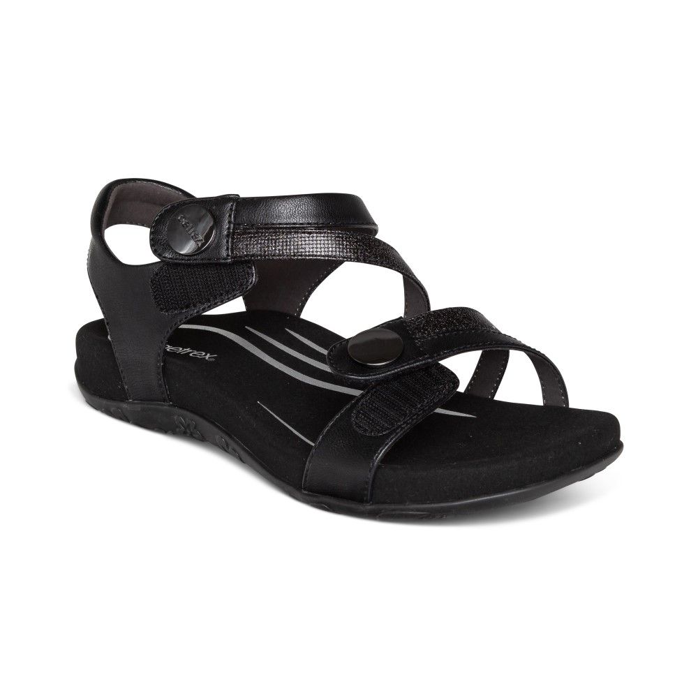  Giày Sandal sức khỏe nữ Aetrex Jess Black 