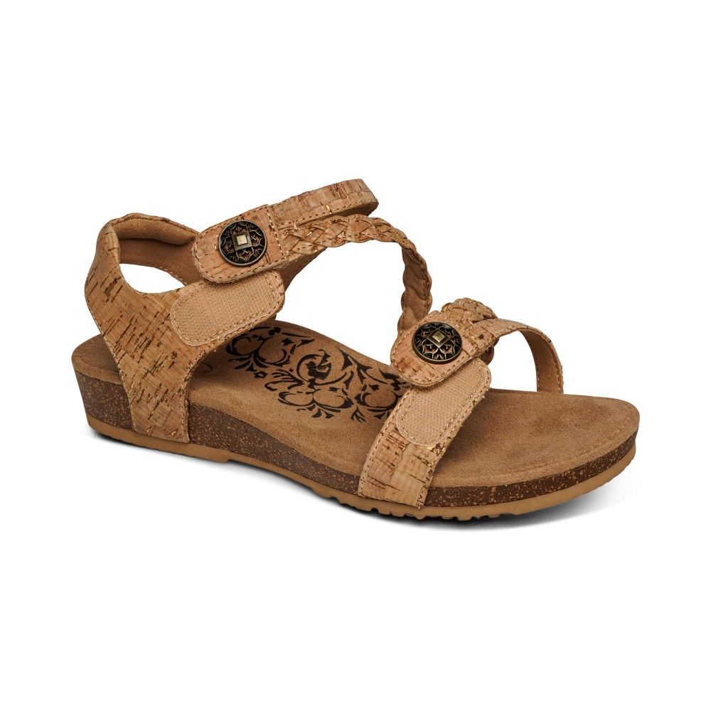 Giày sandal da sức khoẻ nữ Aetrex Jillian Brown