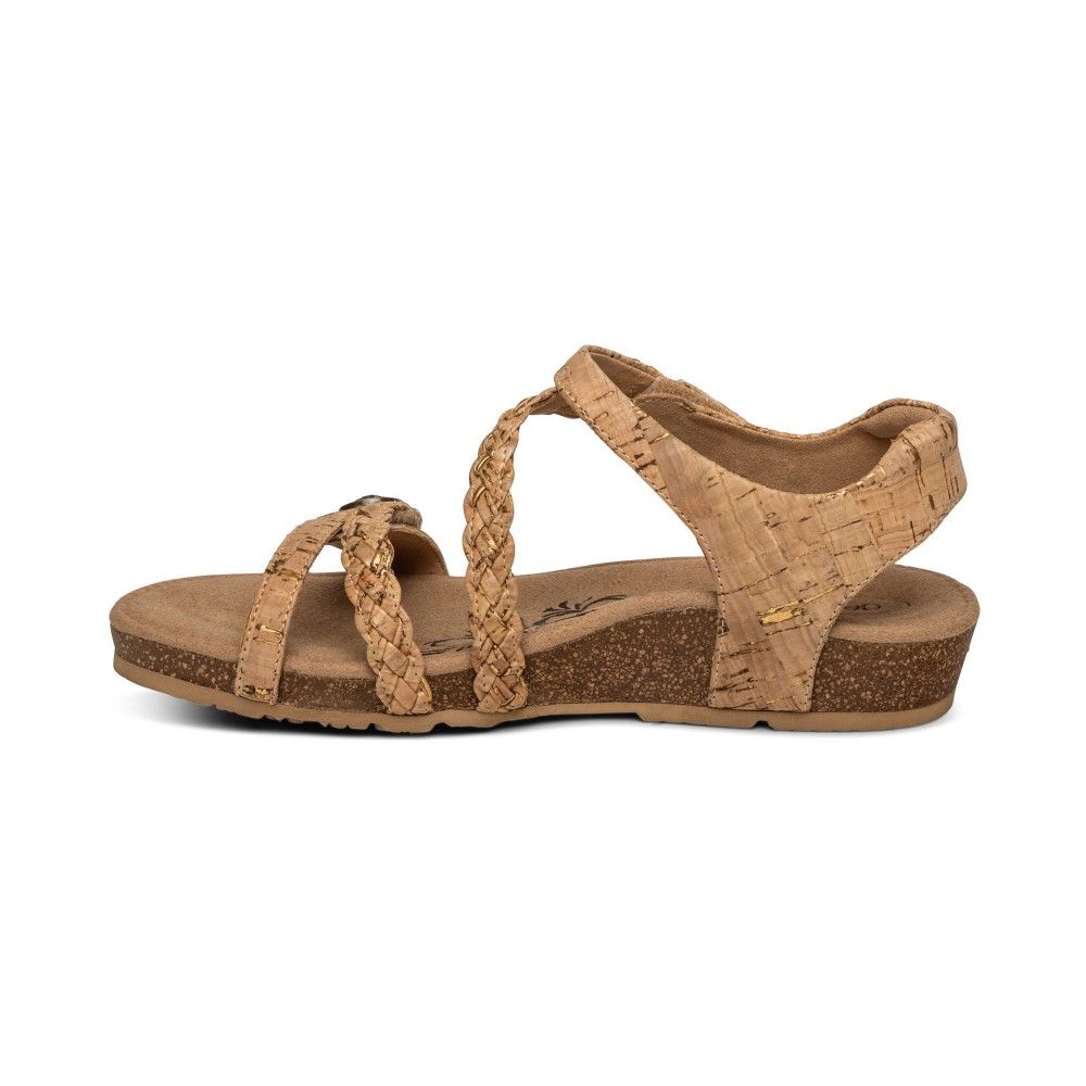 Giày sandal da sức khoẻ nữ Aetrex Jillian Brown